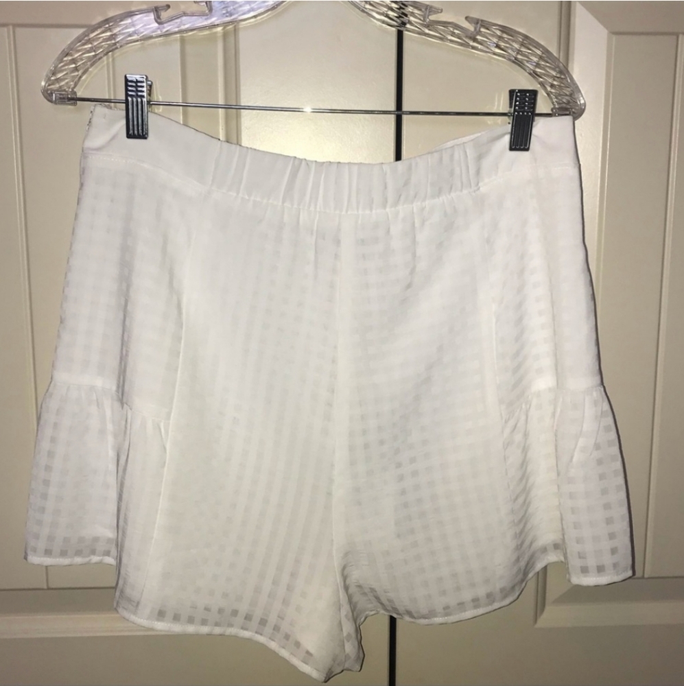 🌸Two for $30💲SMYM- WHITE SHORTS Flouncy SKIPPY Check Picnic NWT - Picture 4 of 7
